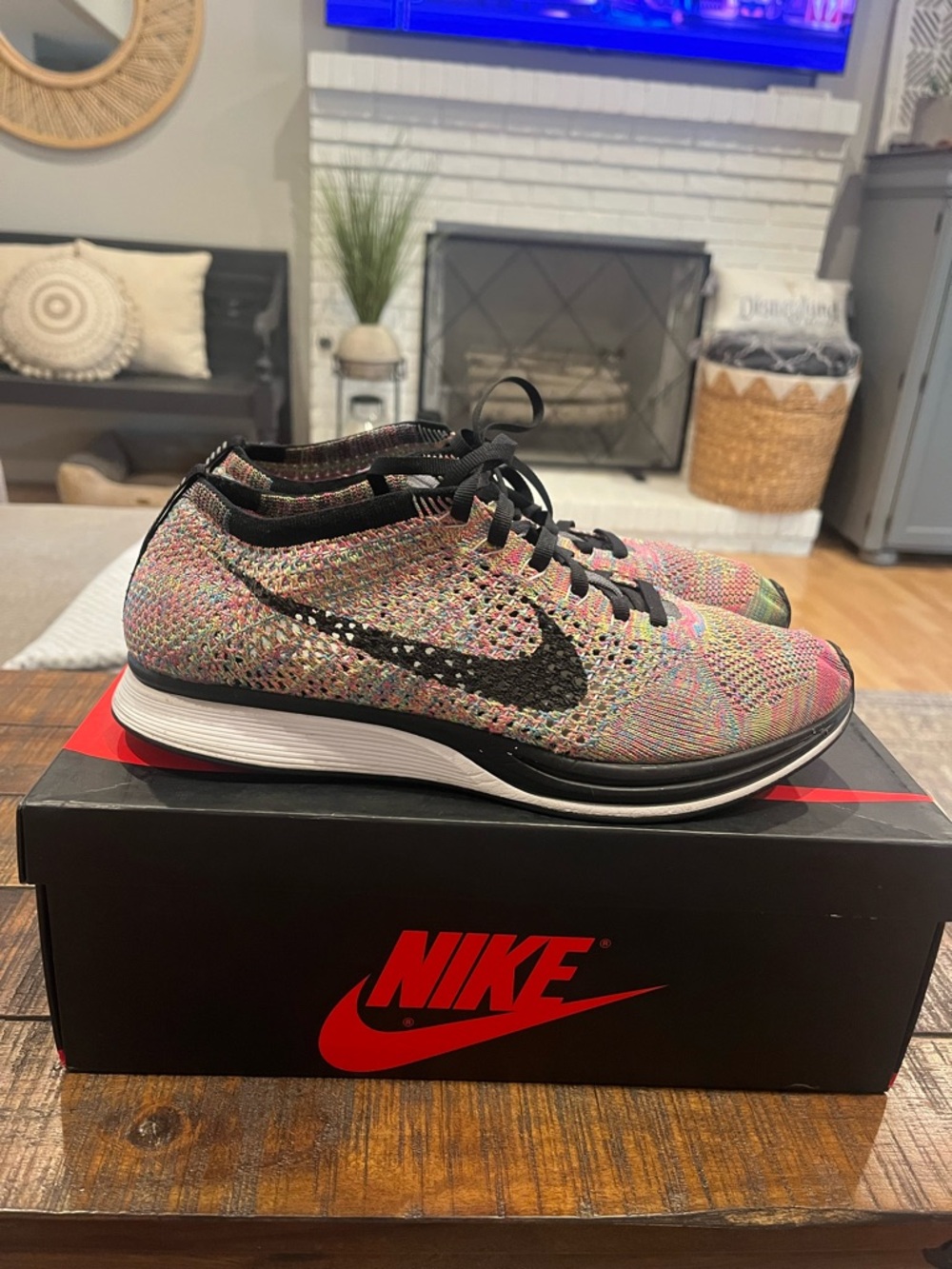 Nike Multicolor Flyknit Racer size 8.5